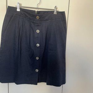 Talbot's Navy Pique Gathered Skirt Size 10